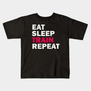 Eat Sleep Train Repeat - Gym Lovers Gift Kids T-Shirt